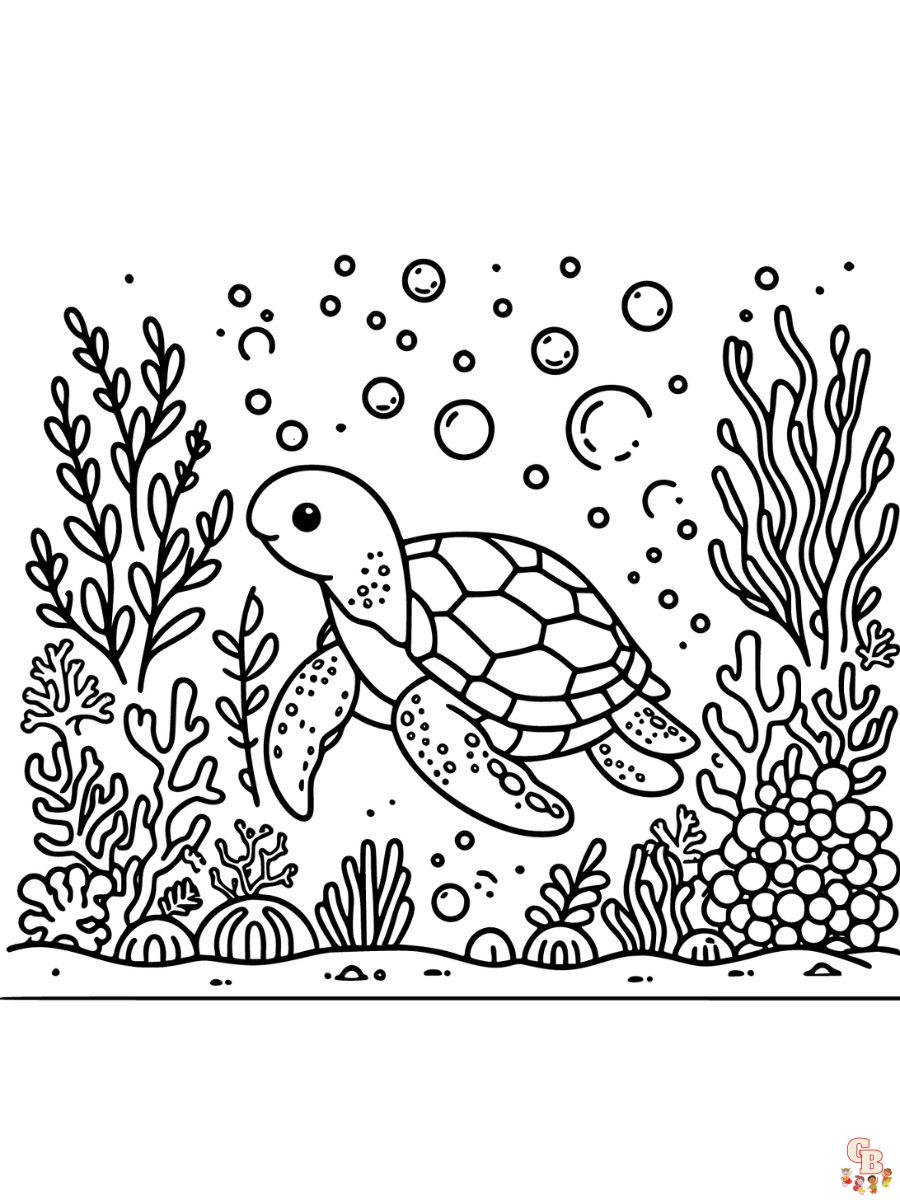 sea turtle coloring page