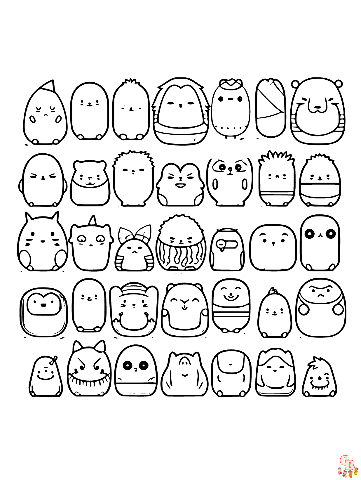 squishmallows coloring pages printable