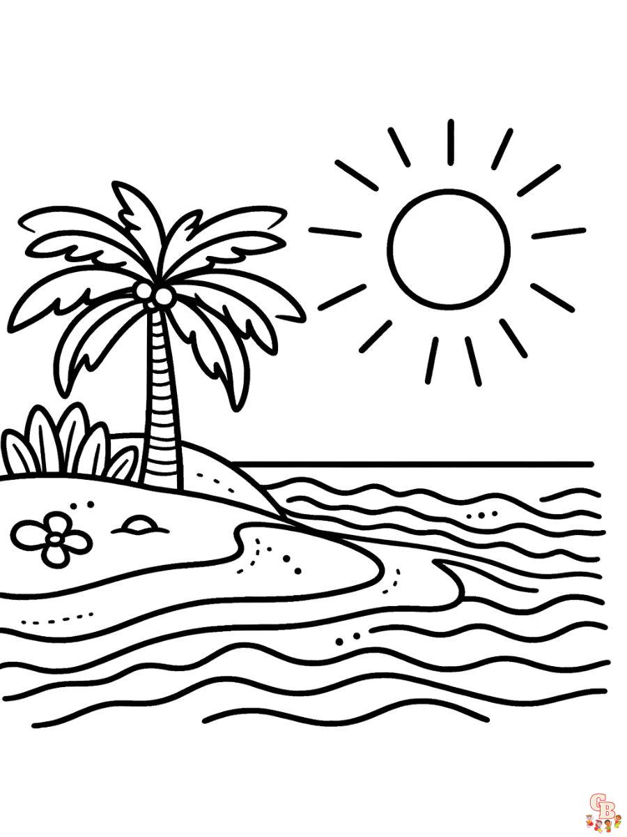 summer beach coloring pages free printable