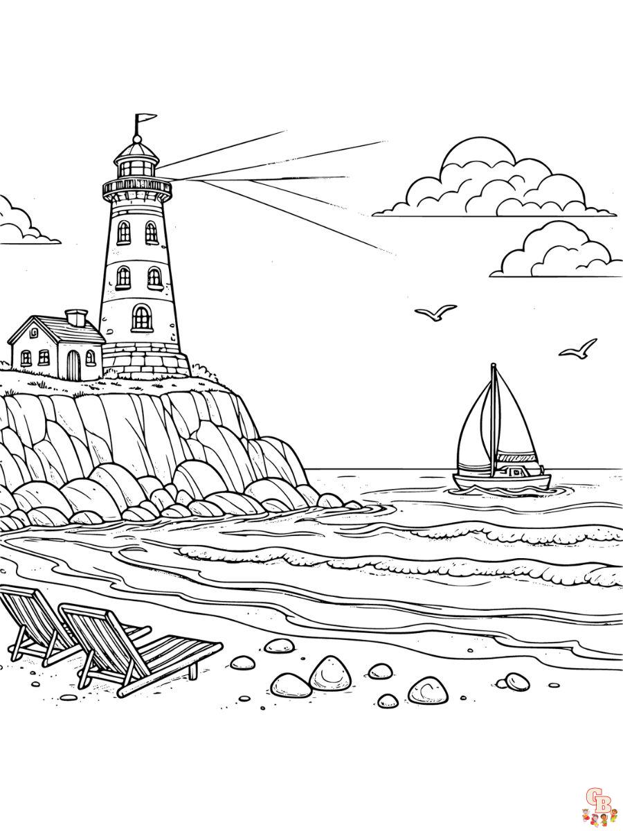 summer beach coloring pages free