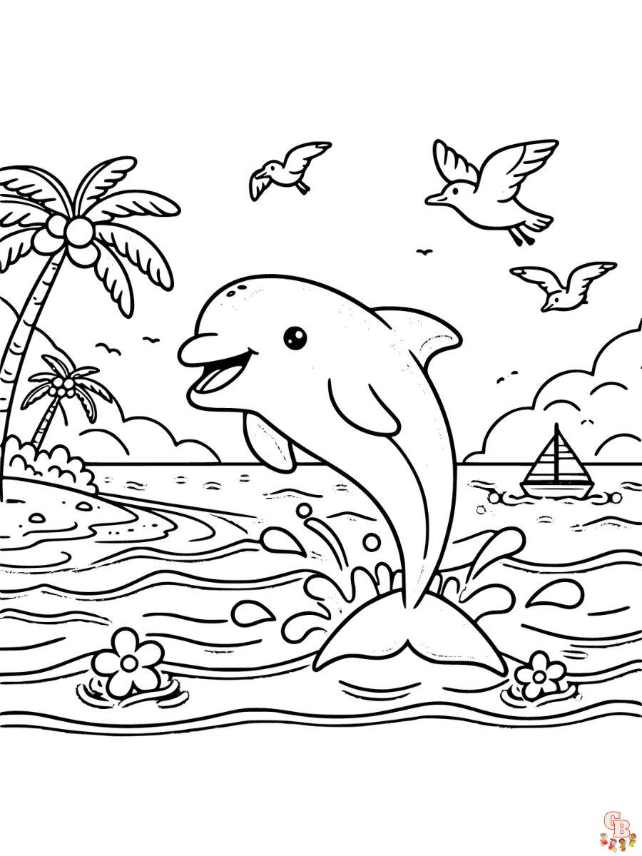 summer beach coloring pages printable