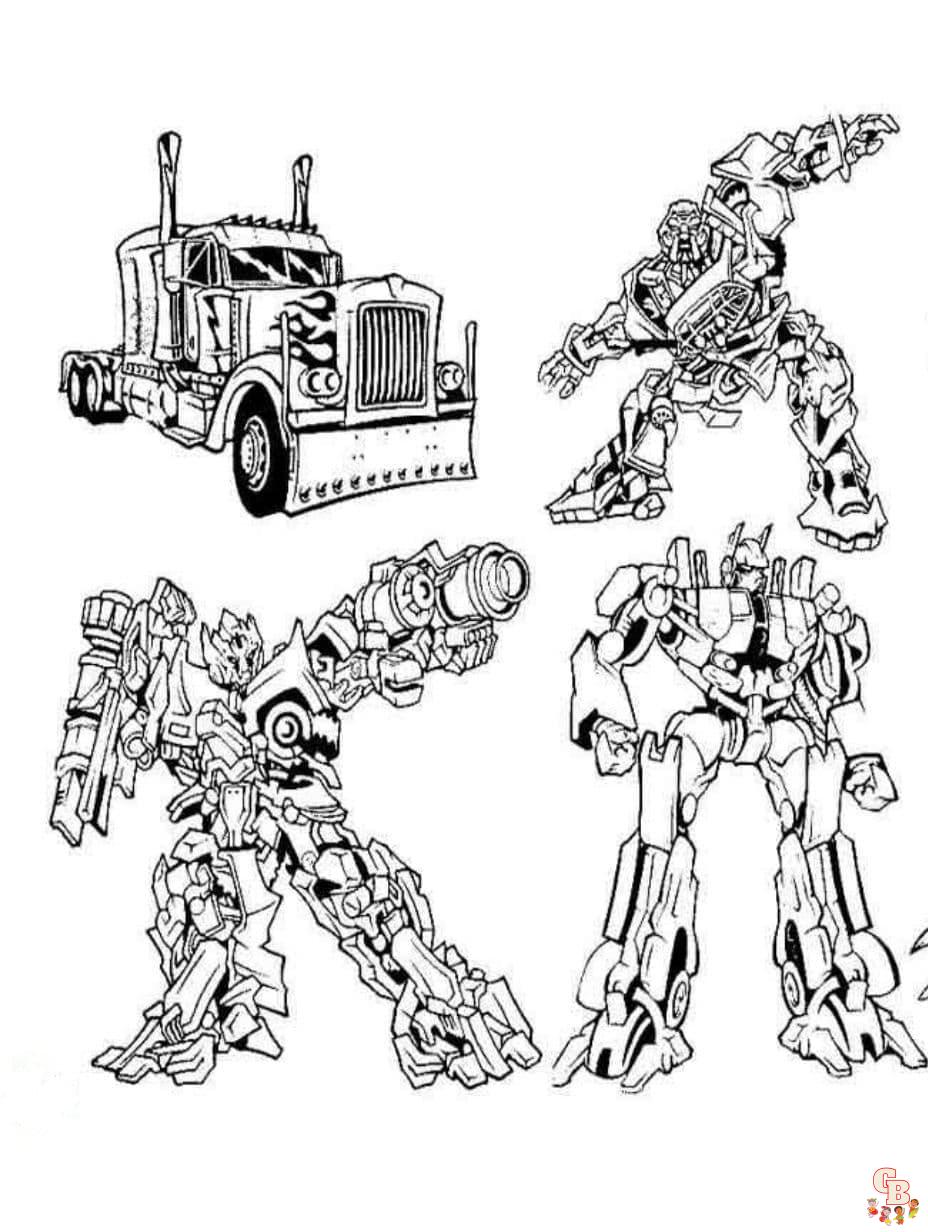 transformer coloring pages for kids