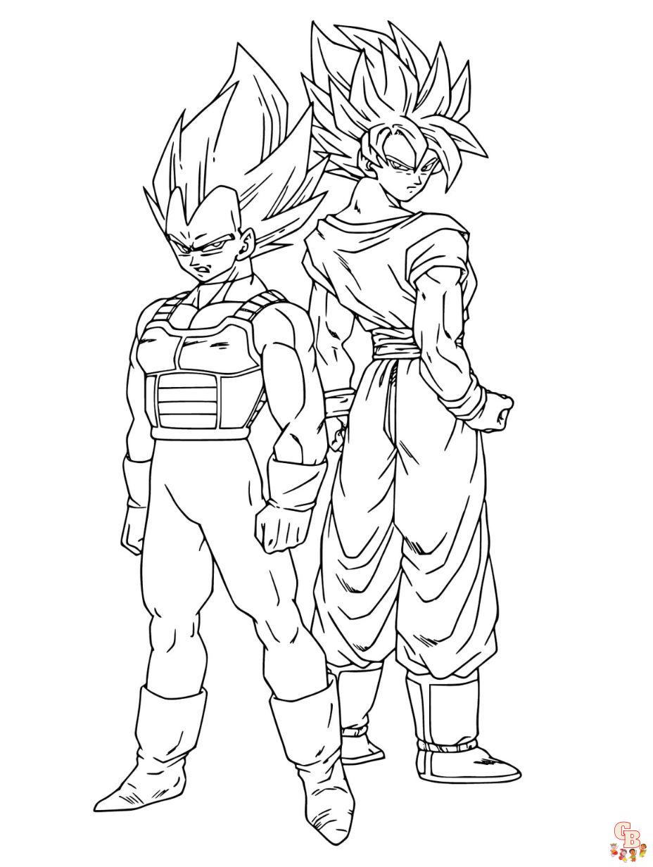 vegeta dragon ball z coloring pages