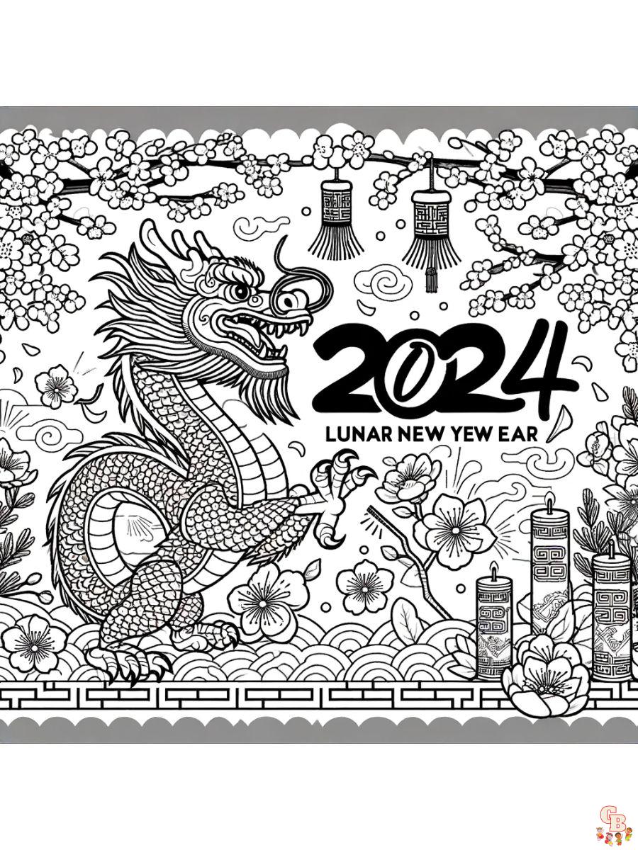 2024 lunar new year coloring pages