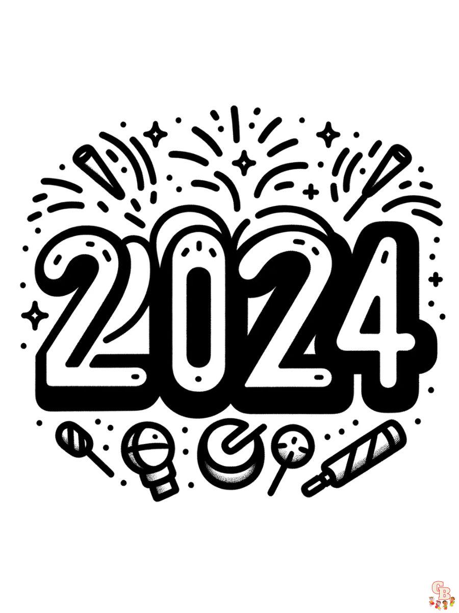 2024 new year coloring pages