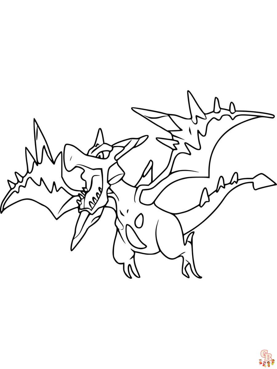 Aerodactyl mega pokemon coloring pages