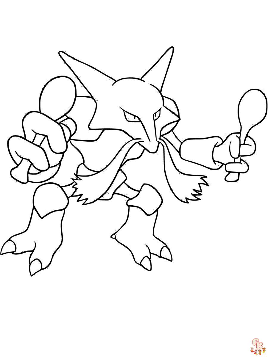 Alakazam mega pokemon coloring pages