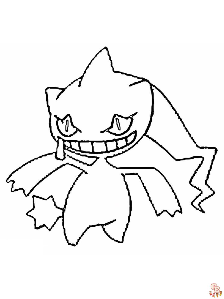 Banette mega pokemon coloring pages