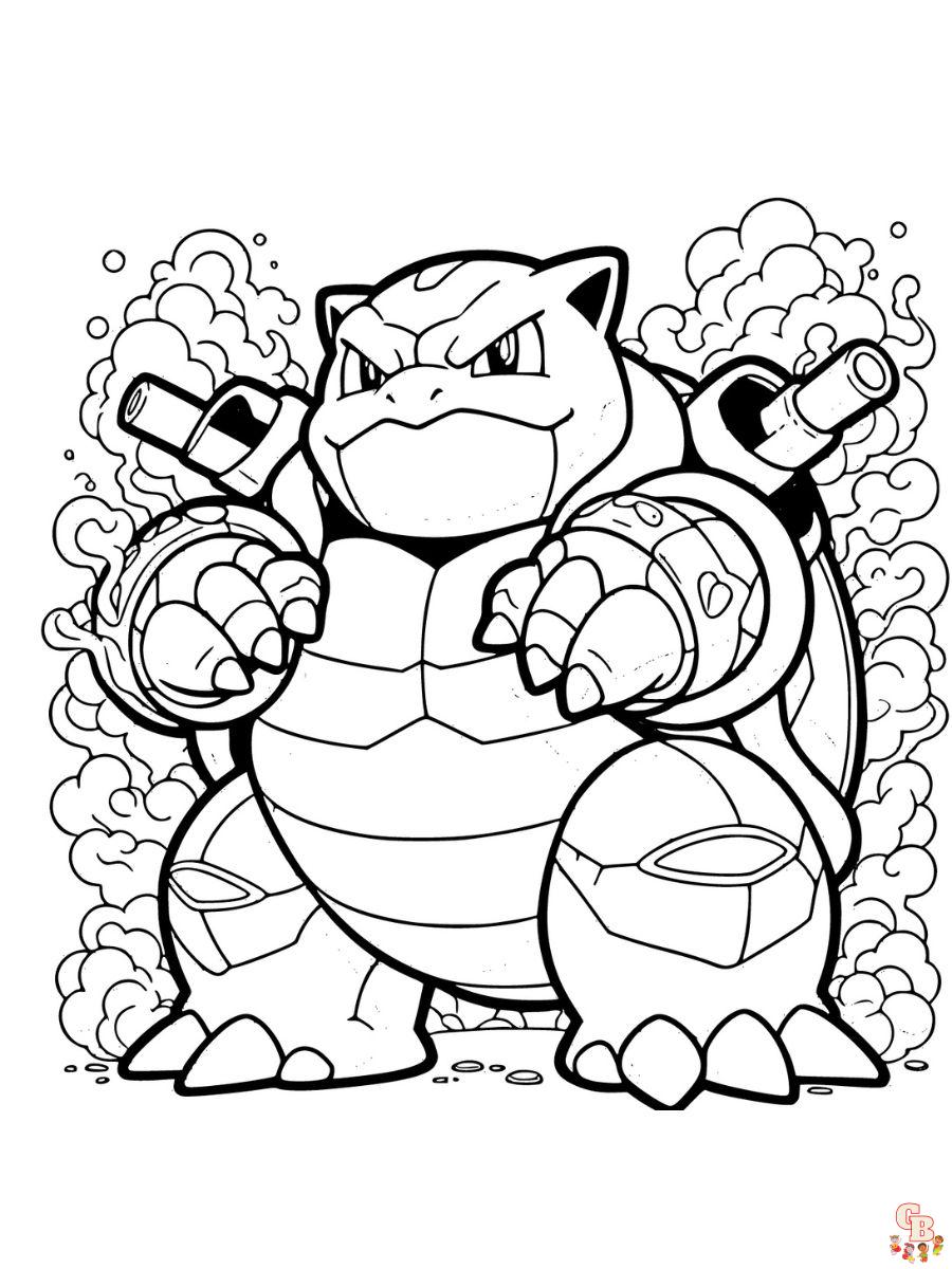 Blastoise mega pokemon coloring pages