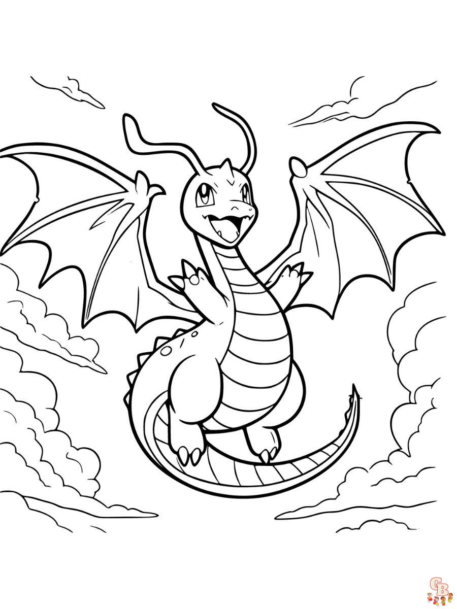 Dragonite coloring pages