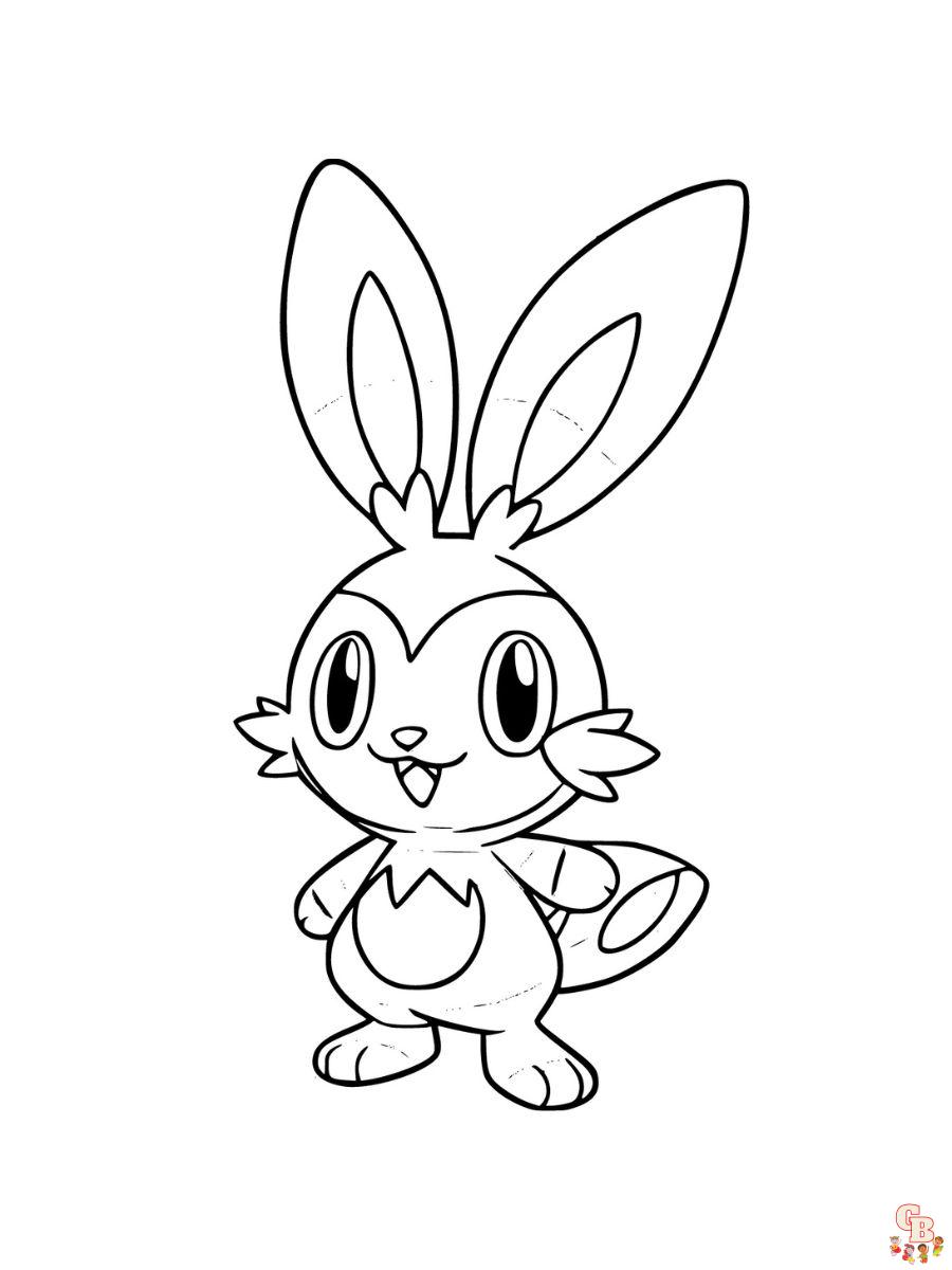 Free pokemon scorbunny coloring pages printable