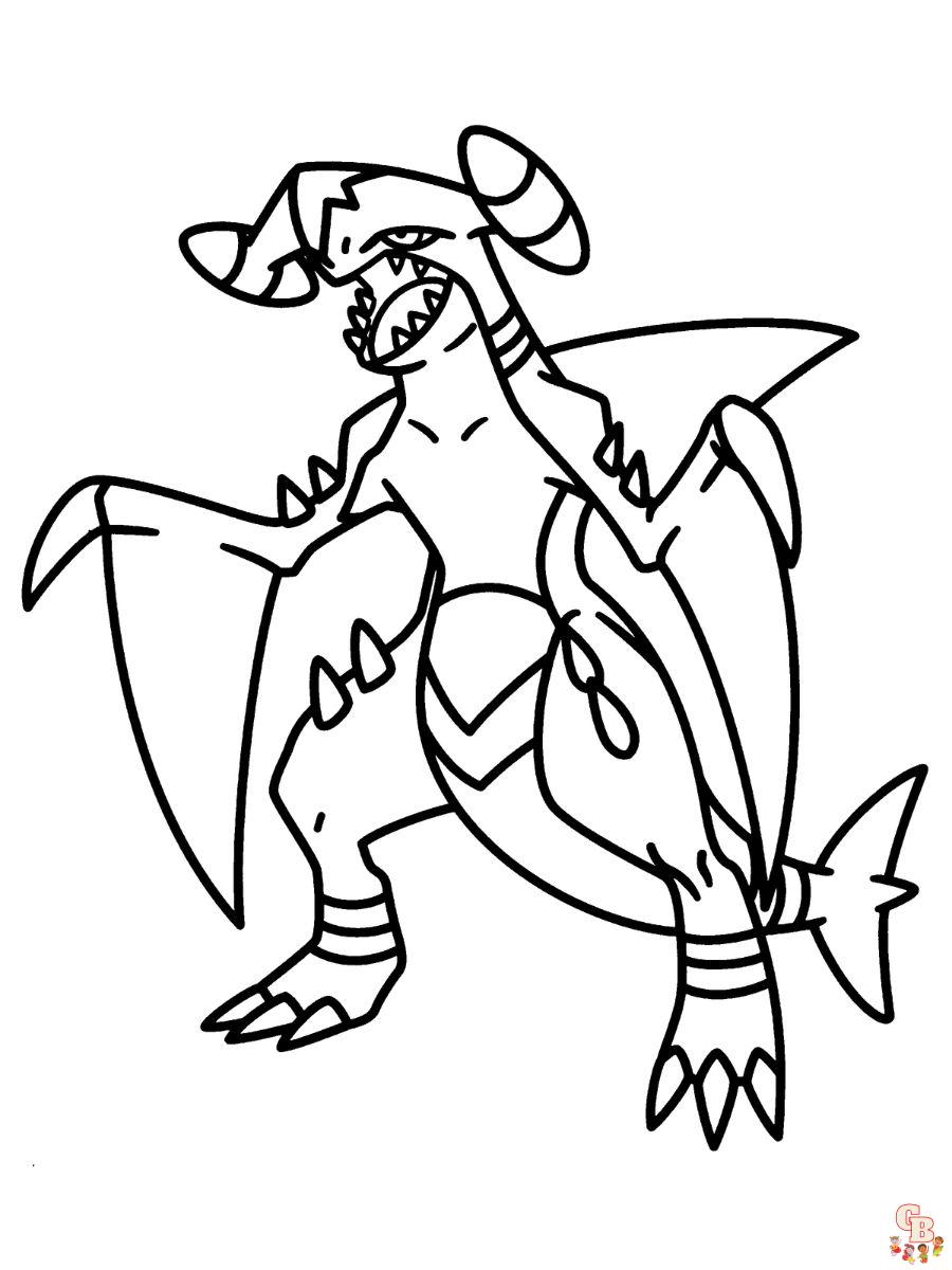 Garchomp mega pokemon coloring pages