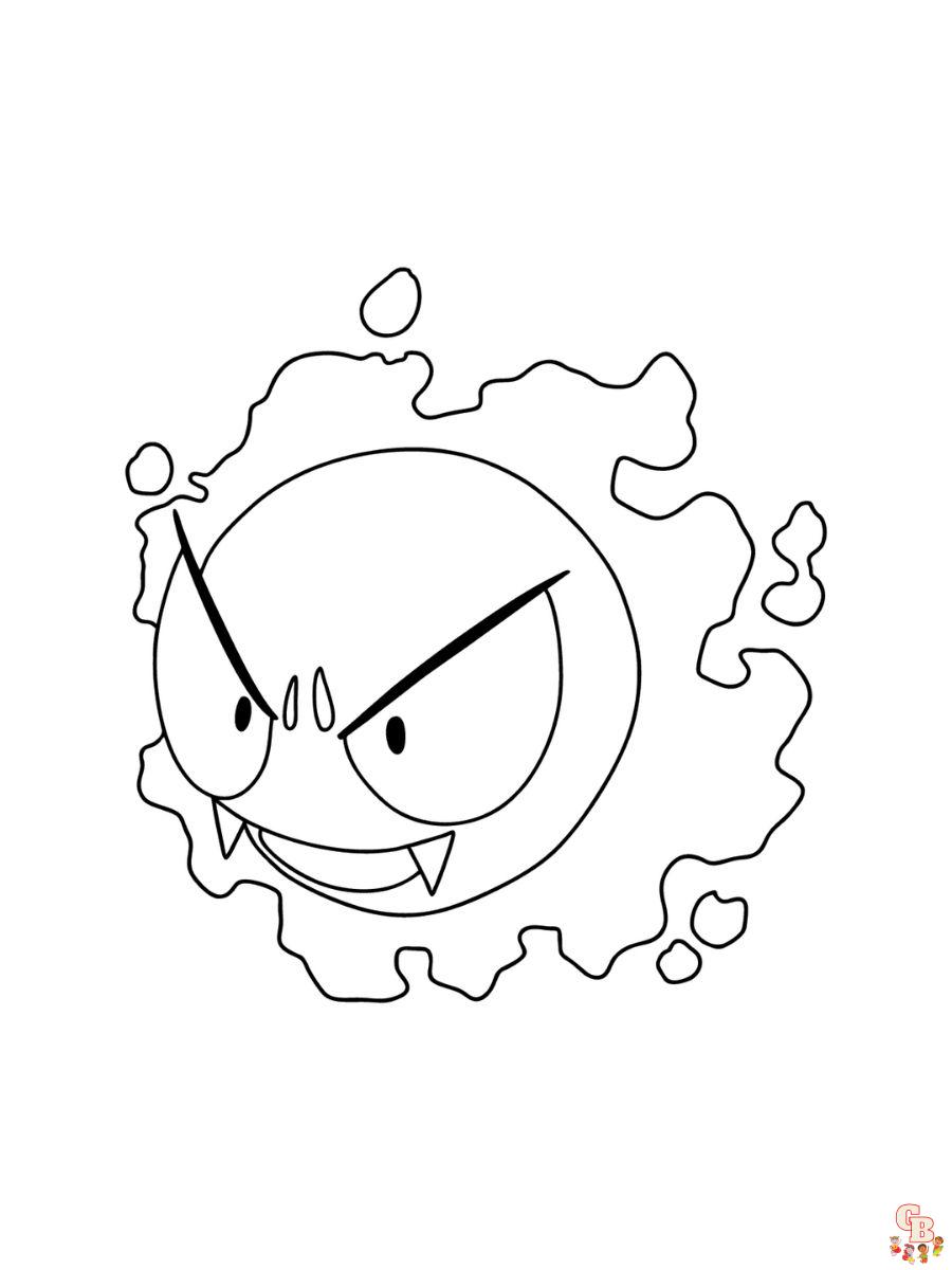 Gastly coloring pages