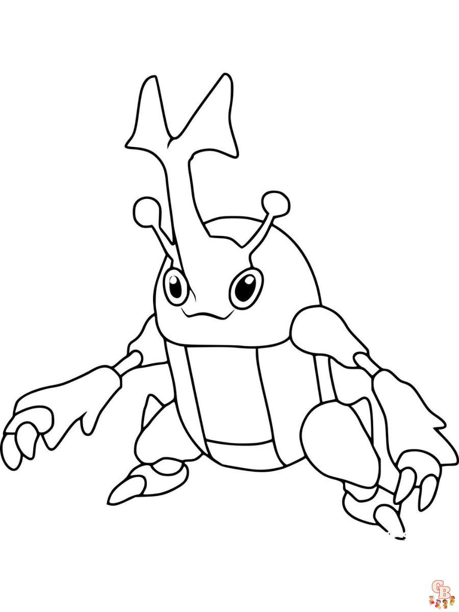 Heracross mega pokemon coloring pages