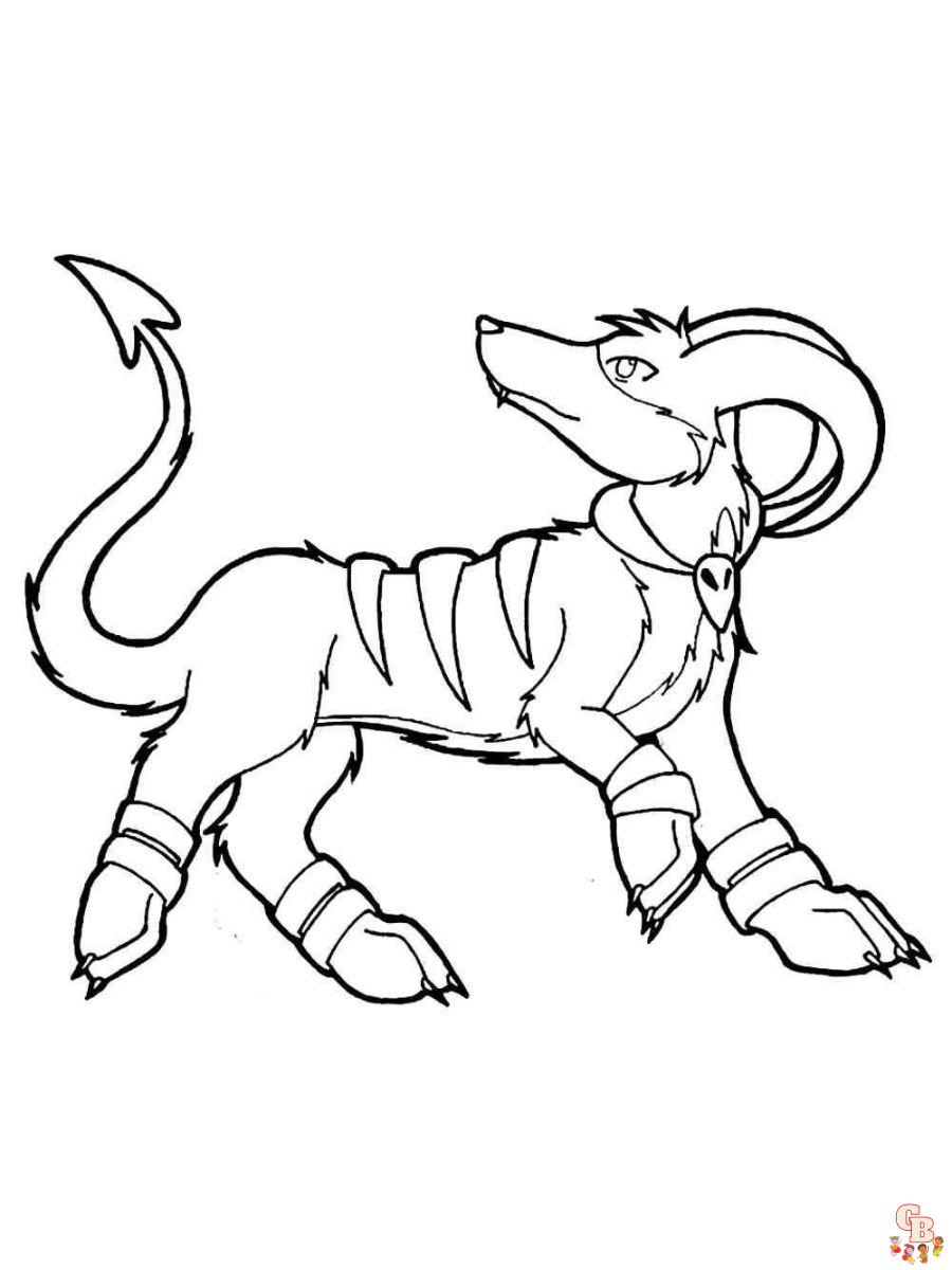 Houndoom mega pokemon coloring pages