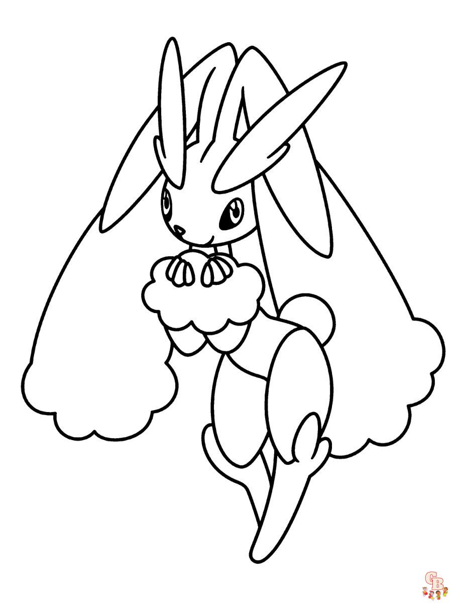 Lopunny mega pokemon coloring pages