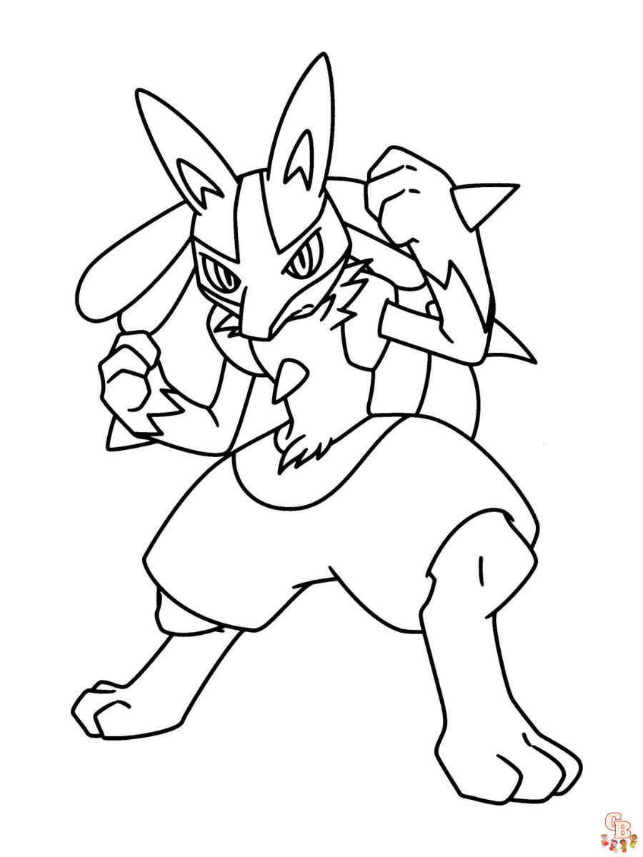 Lucario mega pokemon coloring pages