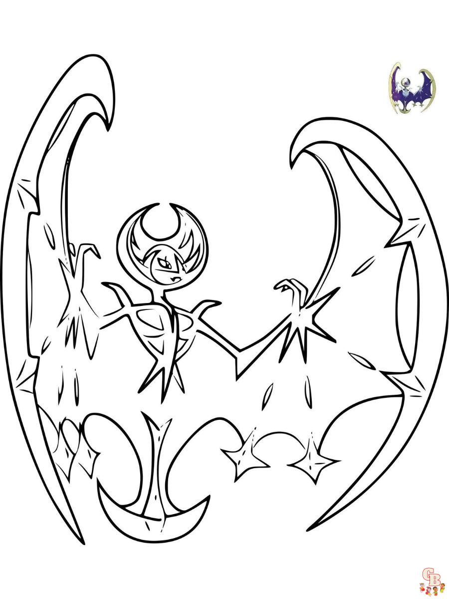 Lunala legendary pokemon coloring pages