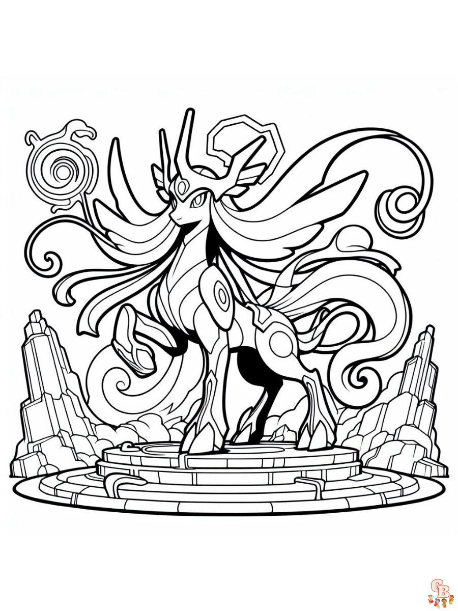 Palkia legendary pokemon coloring pages