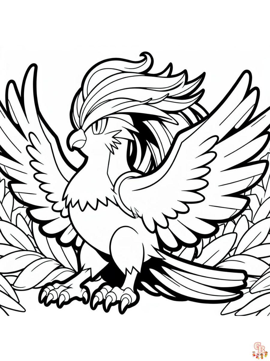 Pidgeot mega pokemon coloring pages