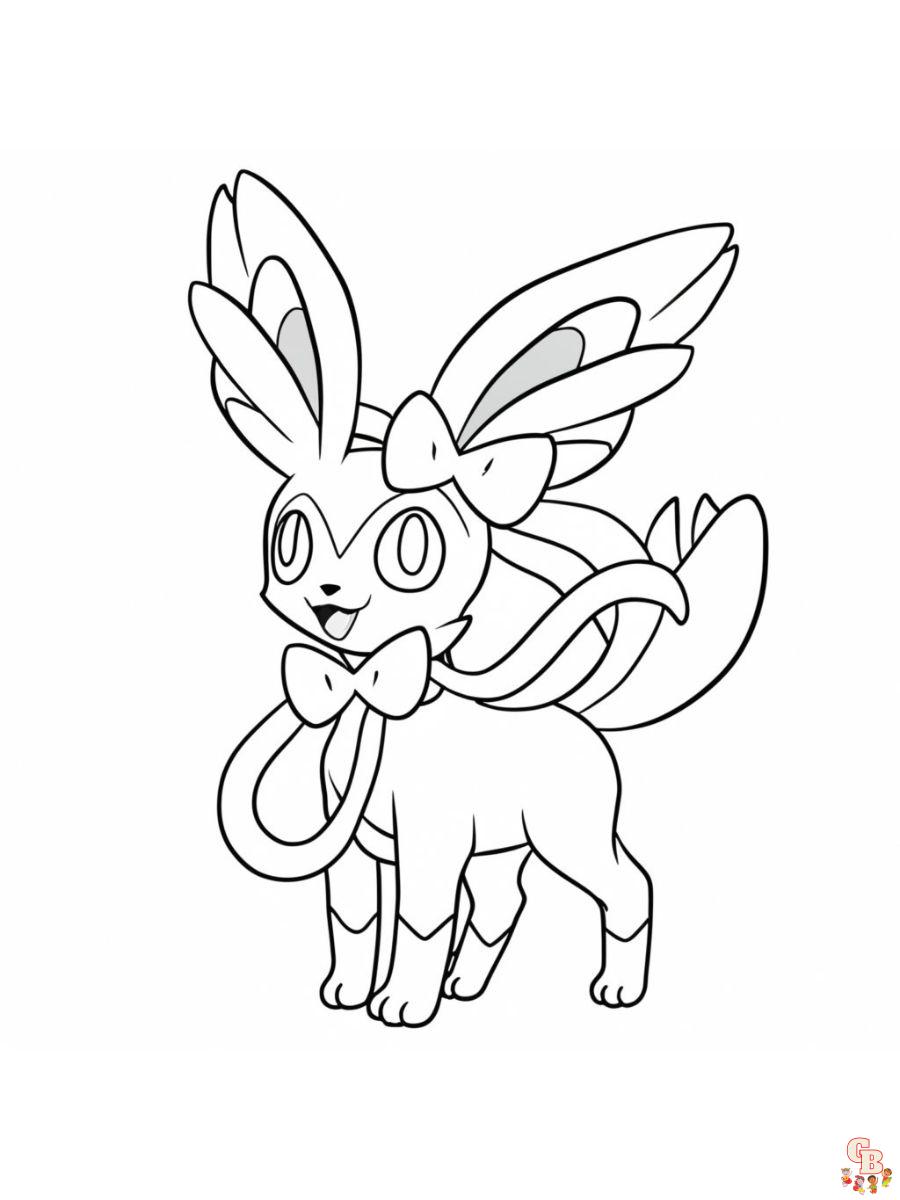 Printable sylveon pokemon coloring pages free