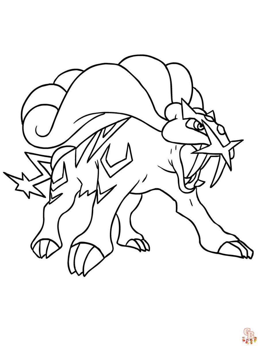 Raikou coloring pages