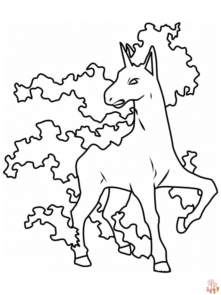 Rapidash coloring pages