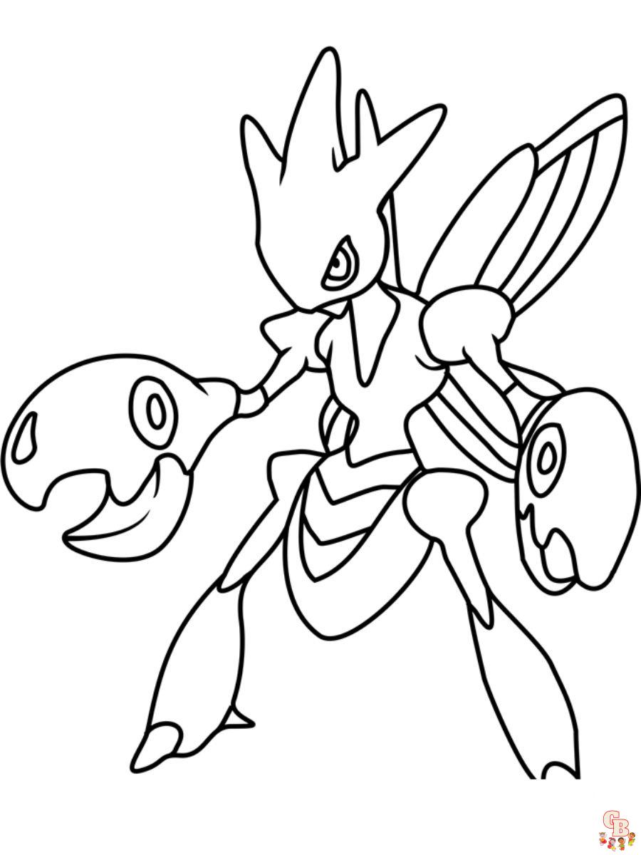 Scizor mega pokemon coloring pages