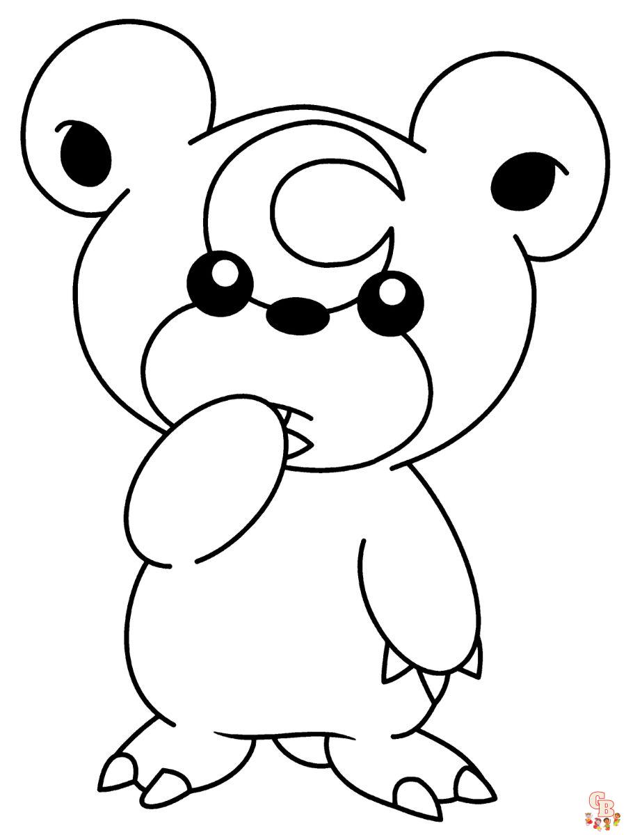 Teddiursa coloring pages