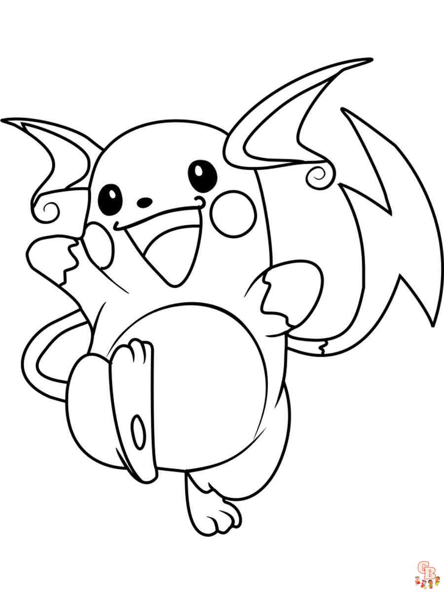 alolan raichu coloring page