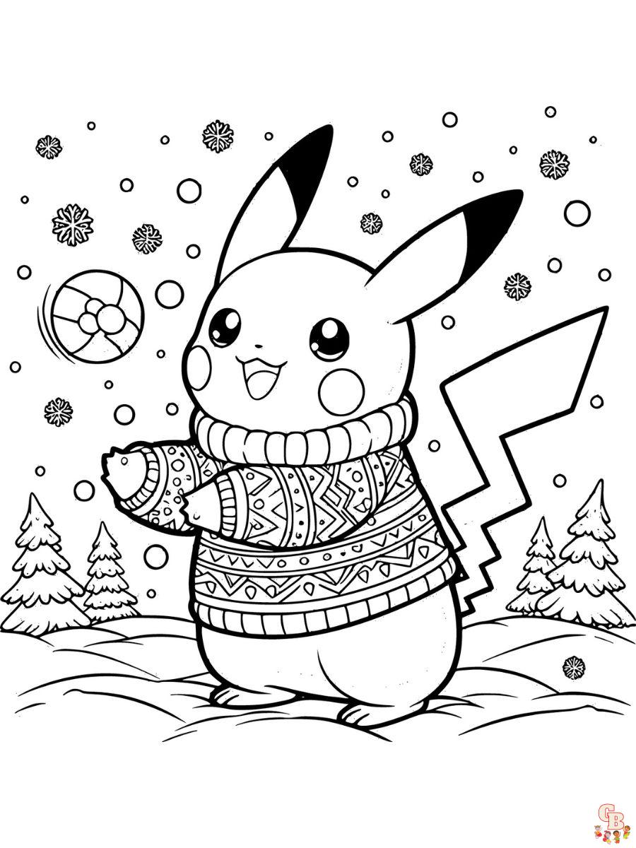 christmas pokemon coloring pages