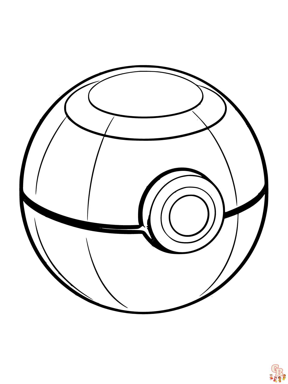 coloring page pokemon ball