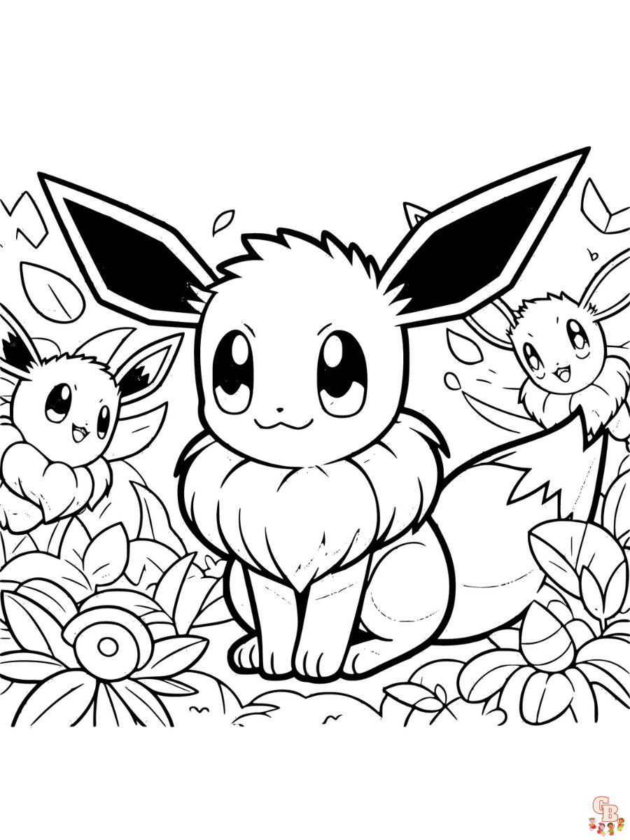 eevee coloring page pokemon