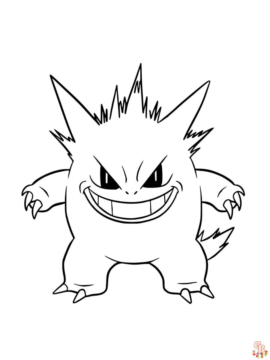 gengar coloring page