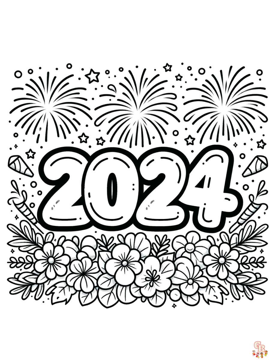 happy new year coloring pages