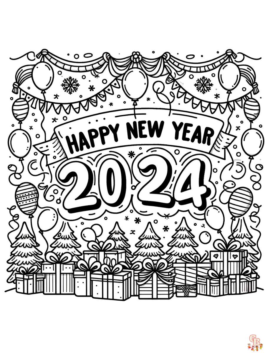 happy new years coloring pages