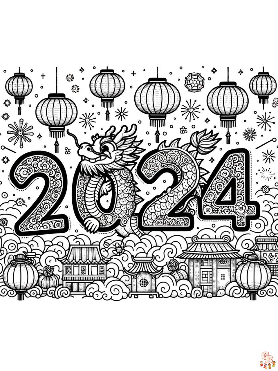 lunar new year 2024 coloring page