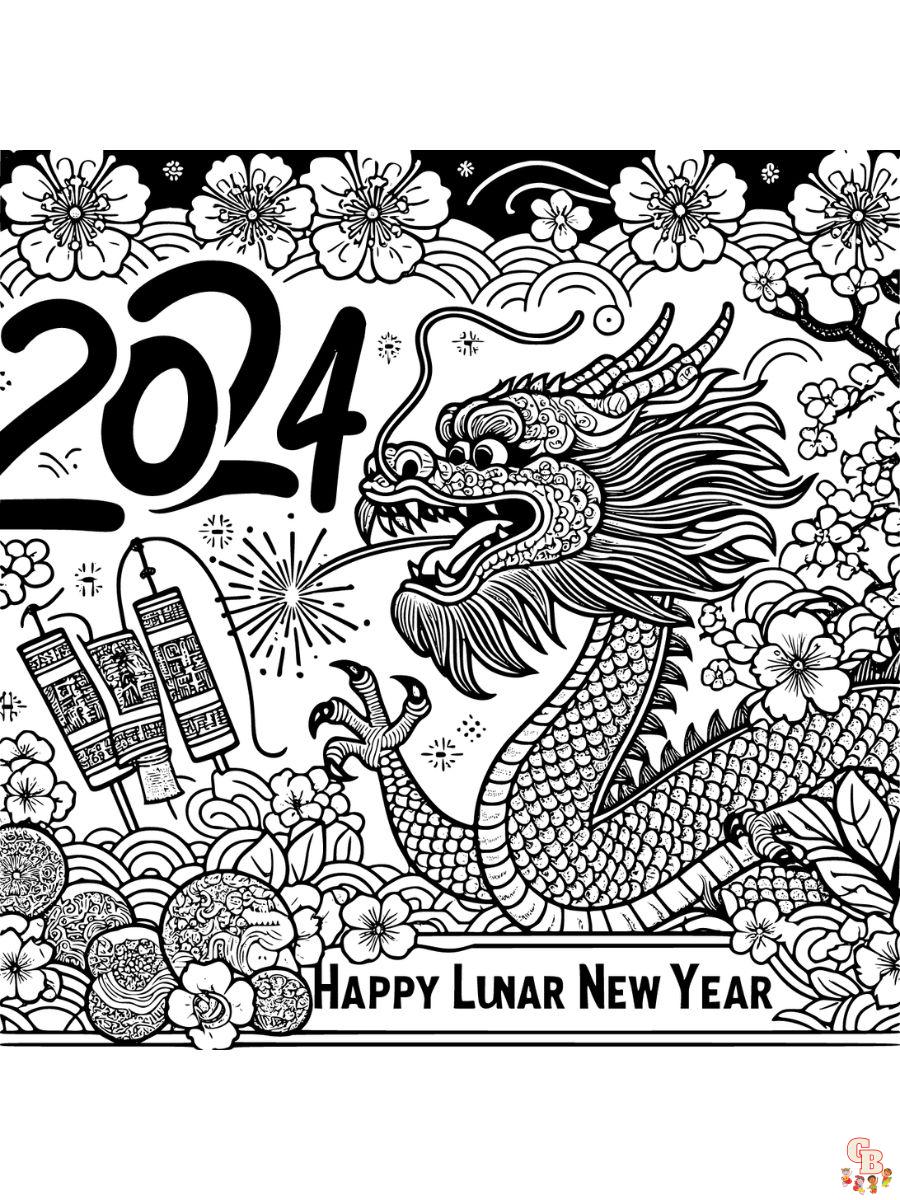 lunar new year 2024 coloring pages free