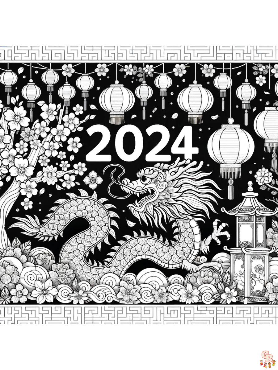 lunar new year 2024 coloring pages