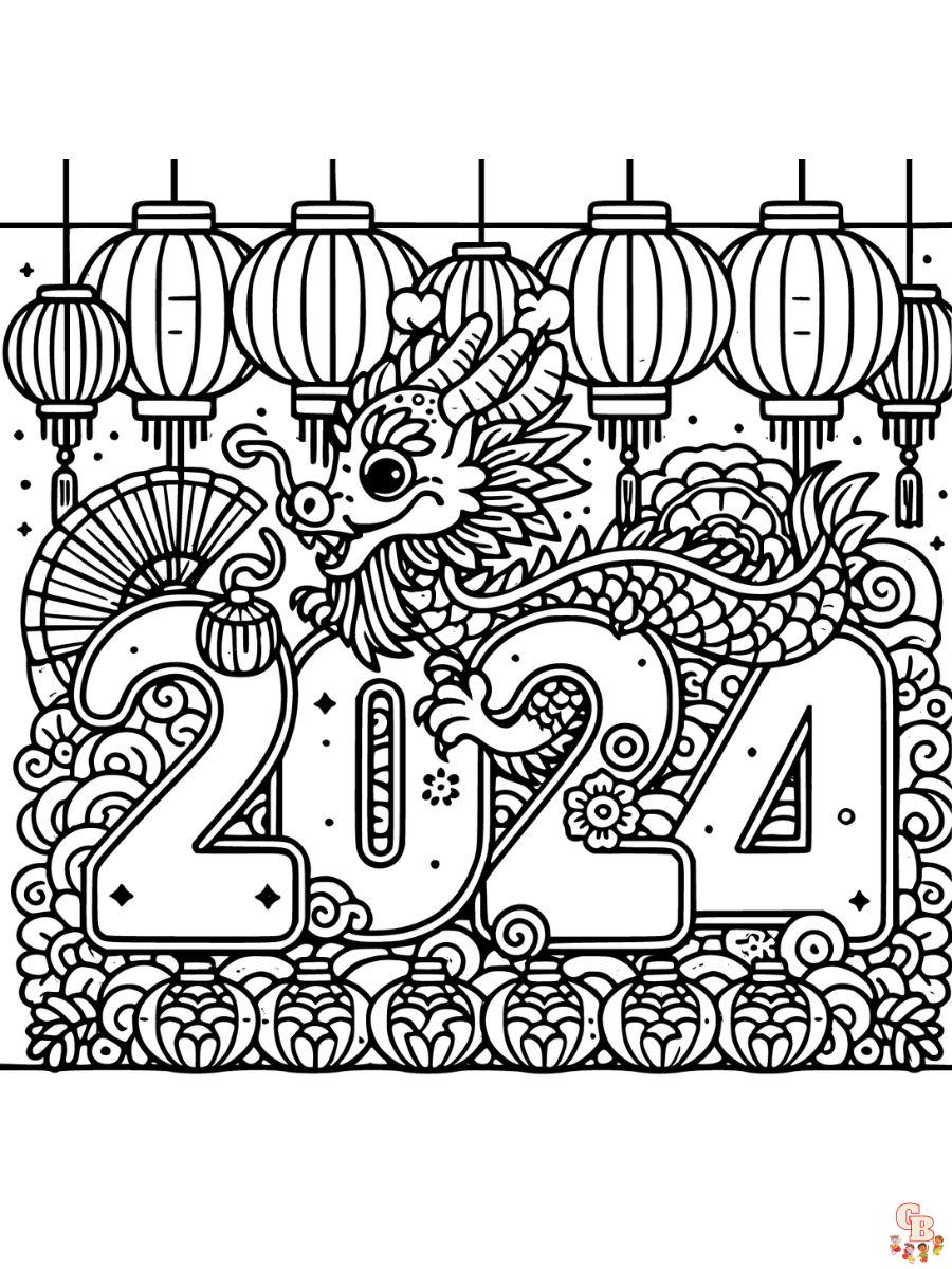 lunar new year coloring page 2024