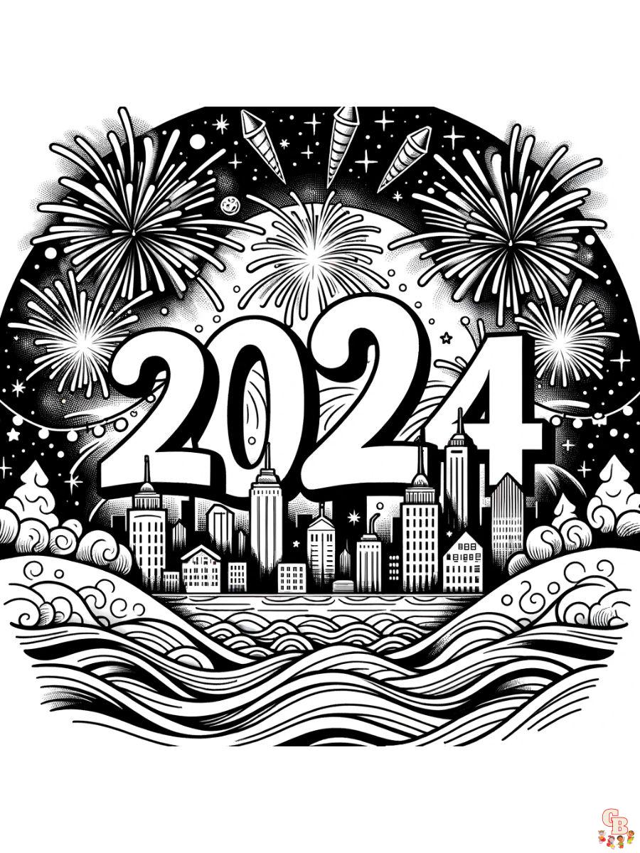 new year 2024 coloring pages