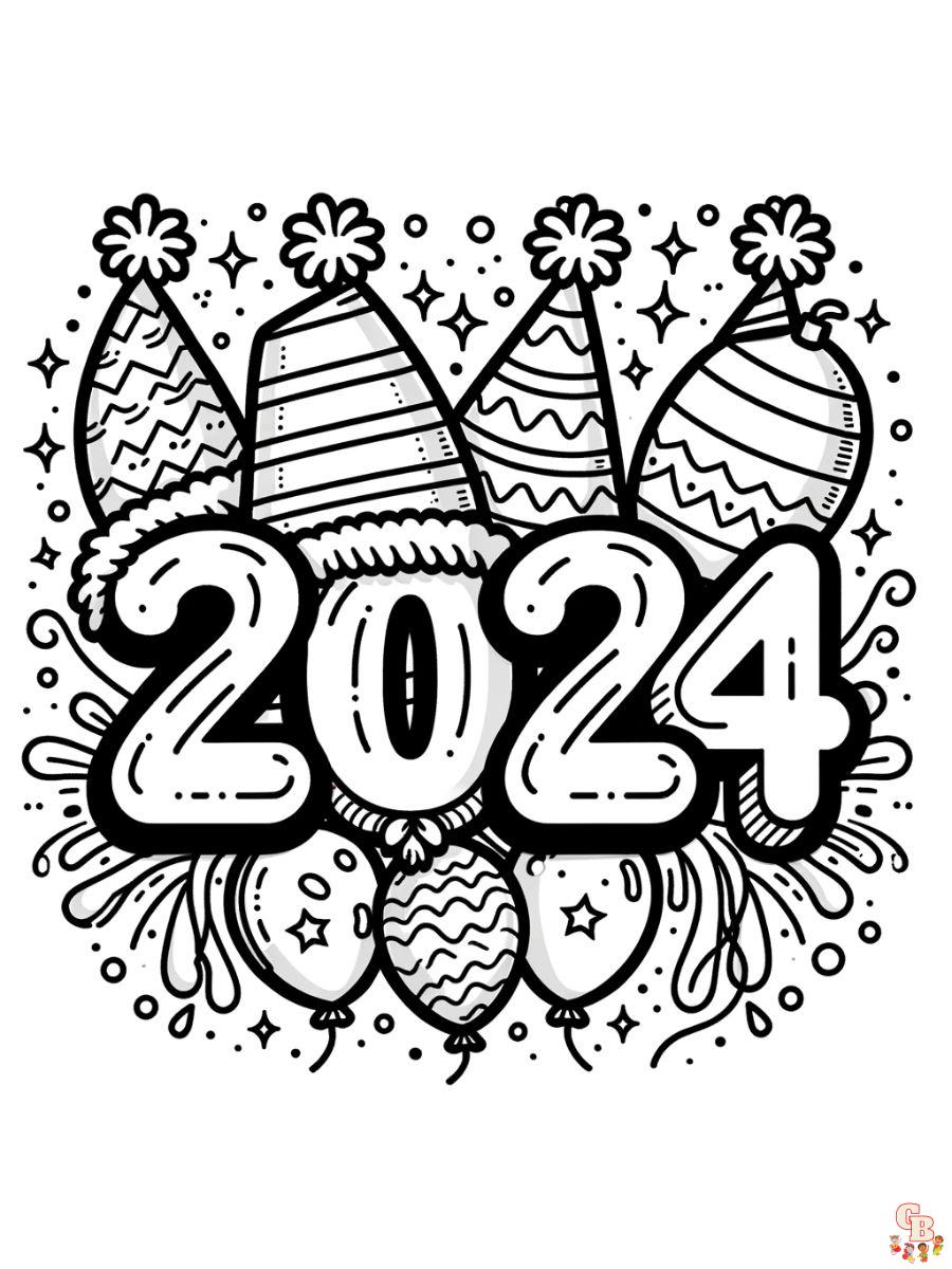 new year coloring pages free