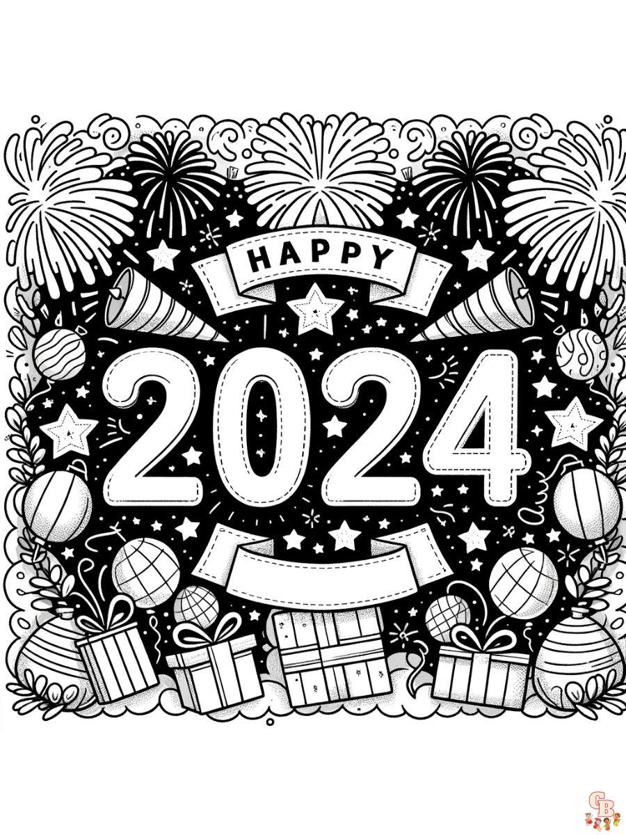 new years coloring pages 2024 free printable