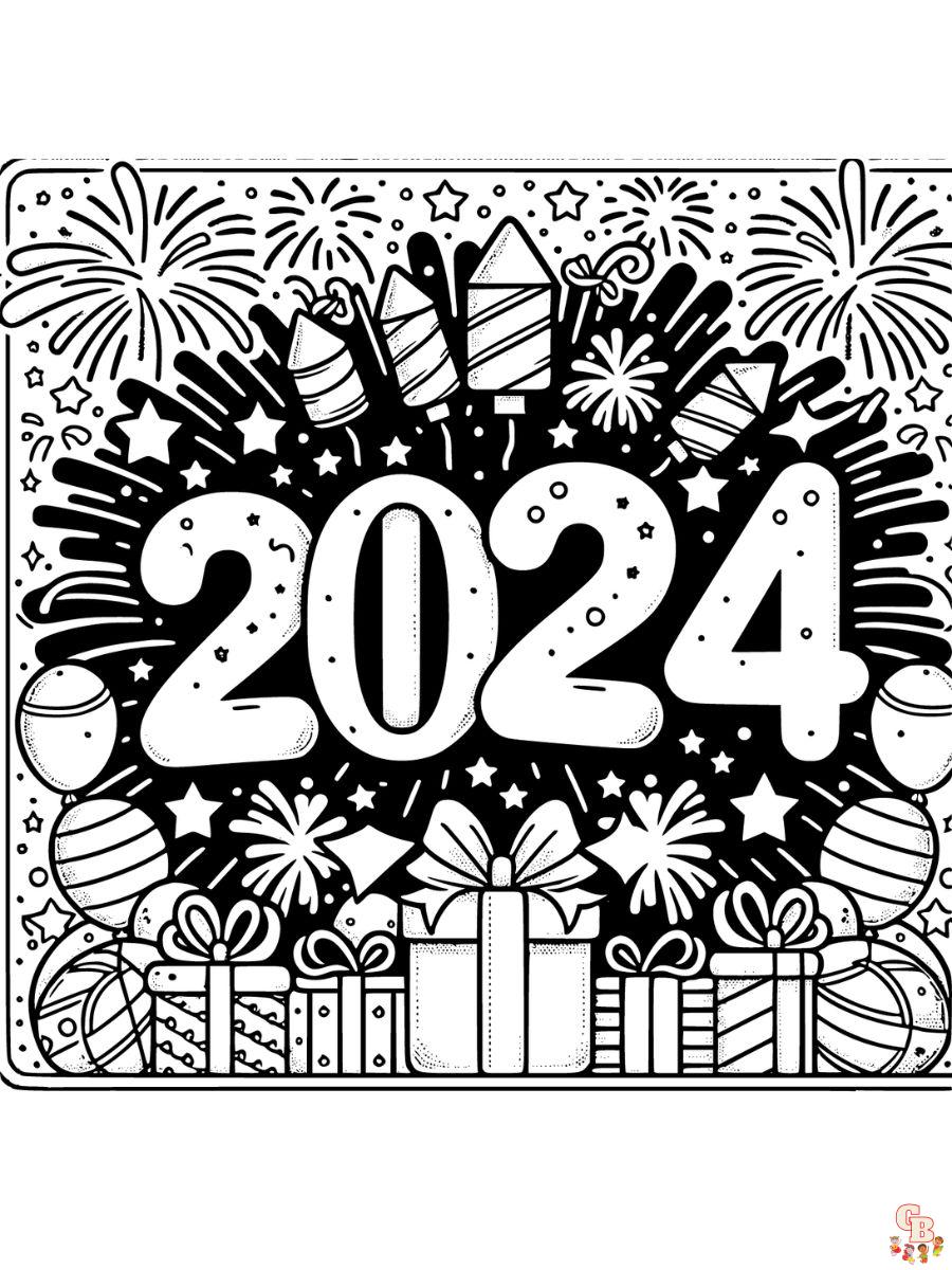 new years coloring pages 2024