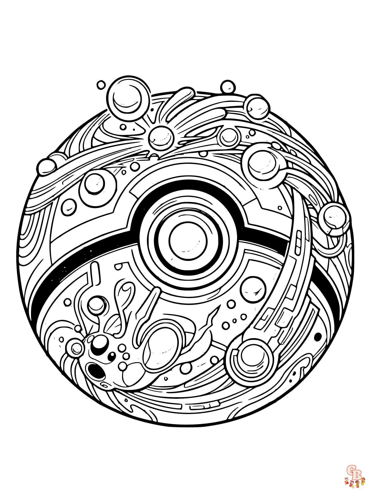 pokemon ball pokeball coloring page