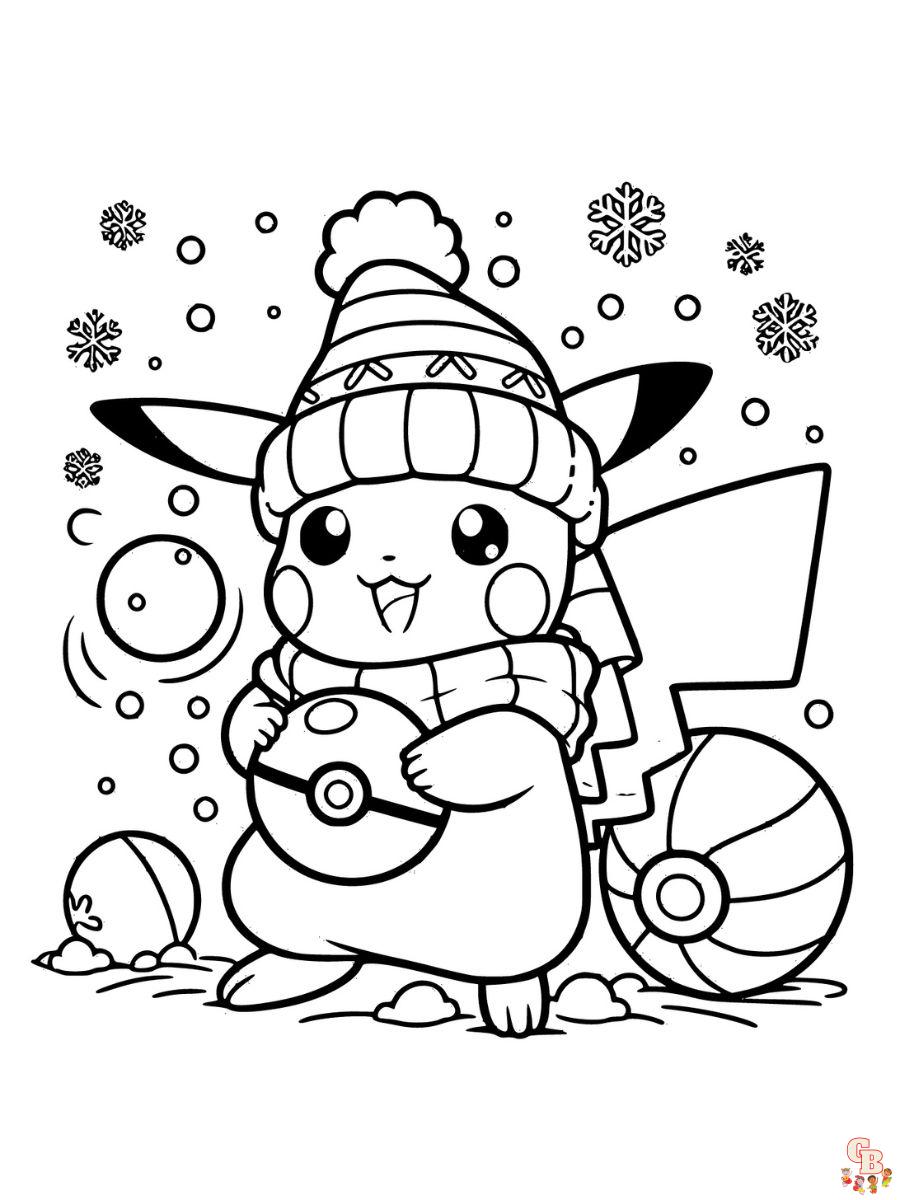 pokemon christmas coloring pages