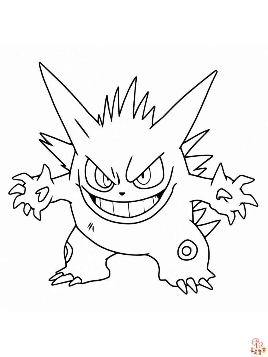 pokemon coloring page gengar