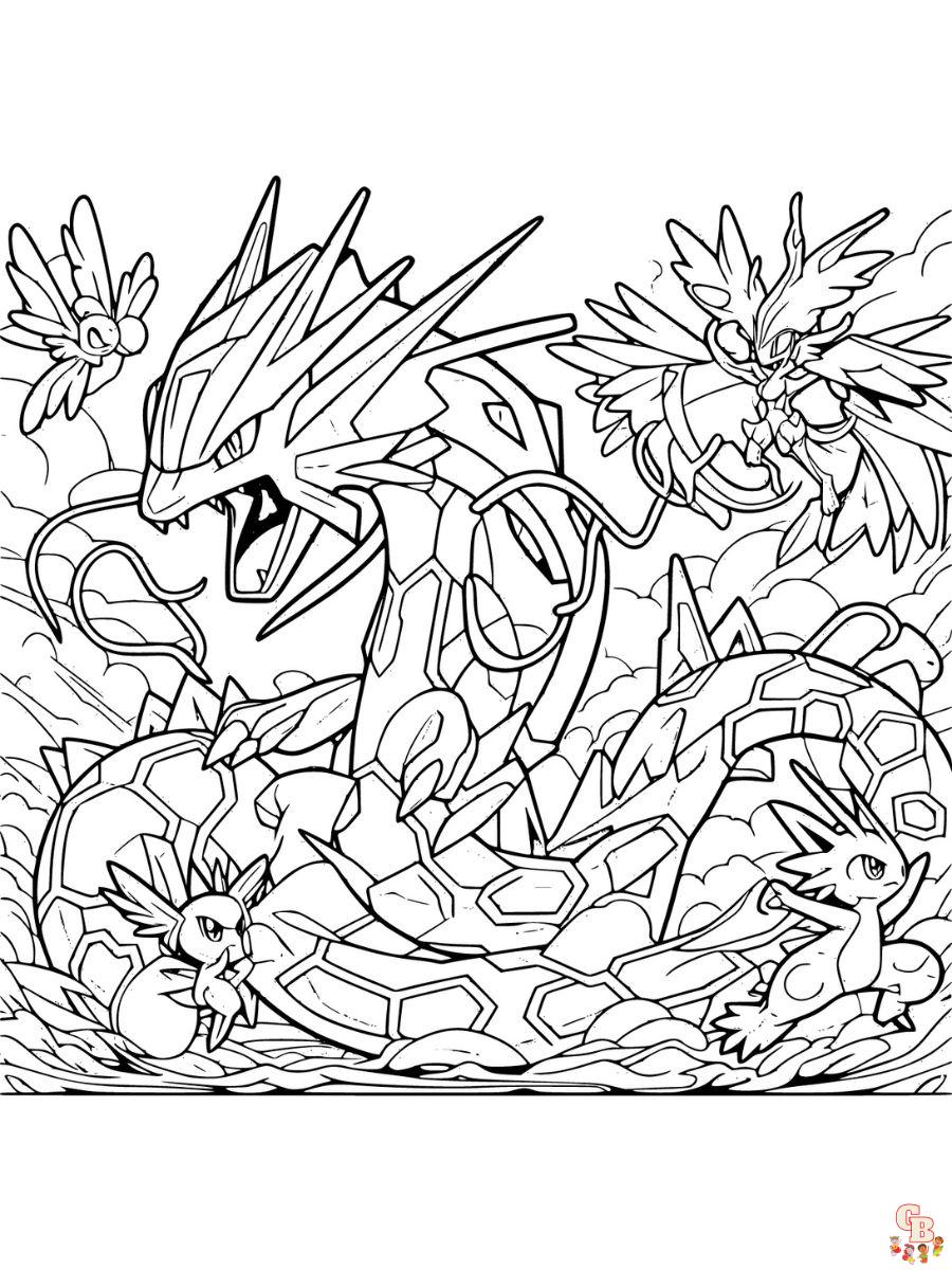 pokemon coloring page rayquaza