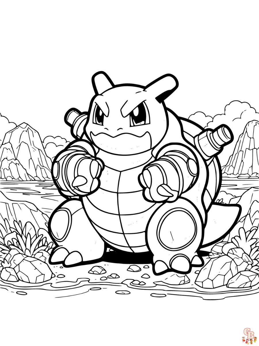 pokemon coloring pages blastoise