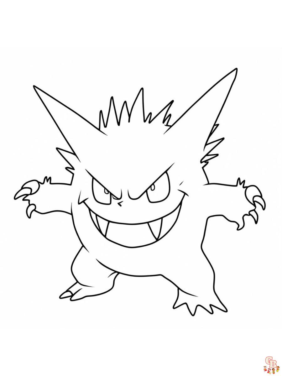 mega gengar coloring page